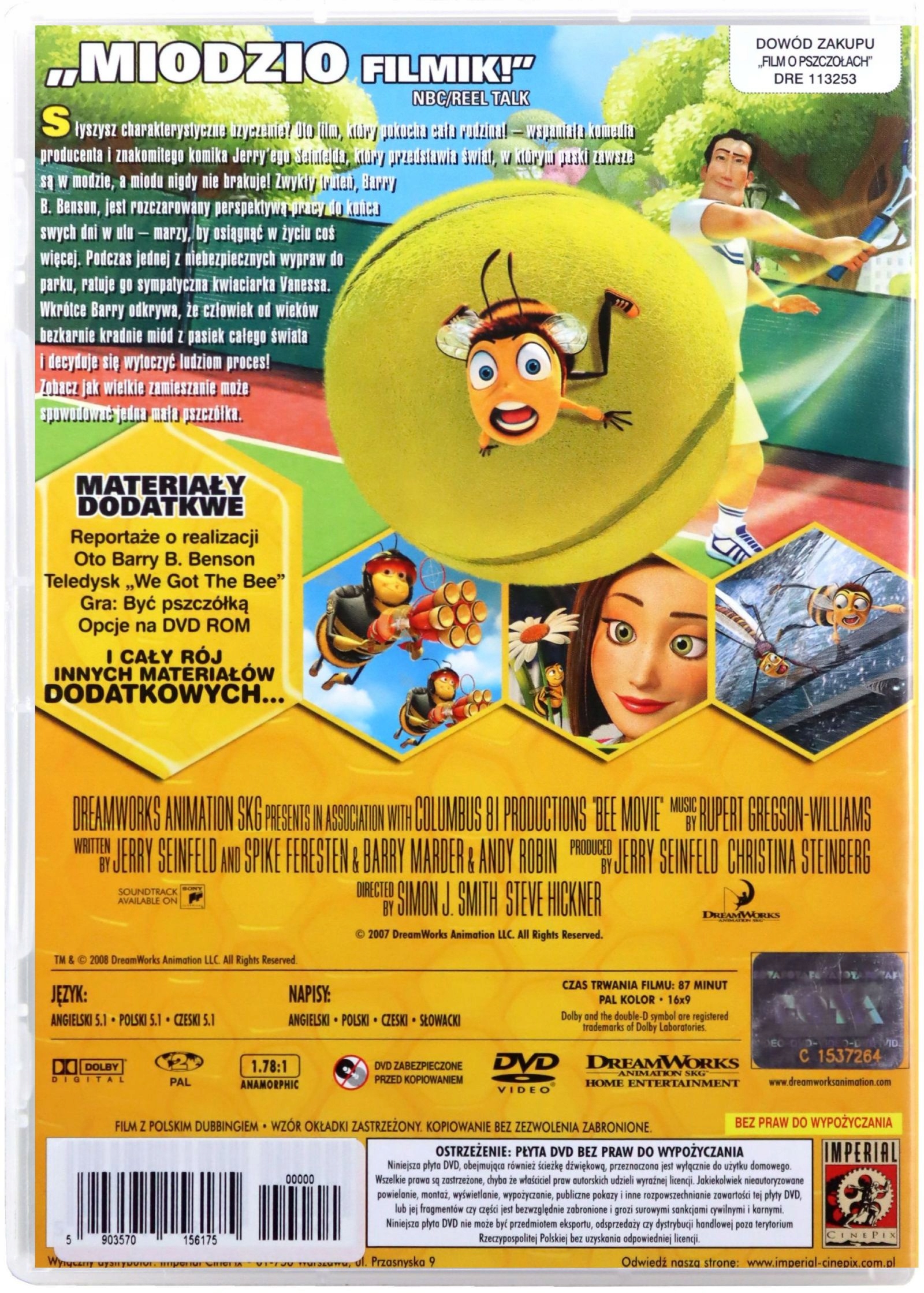 FILM O PSZCZOŁACH (DVD) Stan opakowania oryginalne