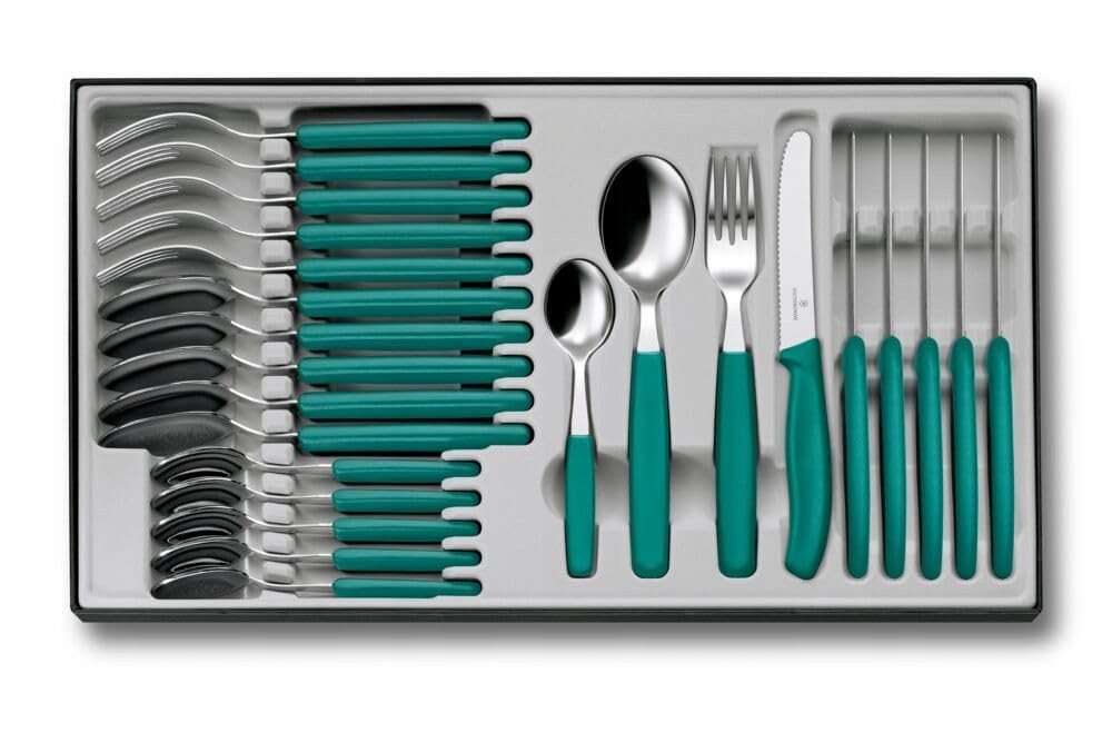 Victorinox Sada nožov 24-dielna príborová, zúbkované ostrie, zelená
