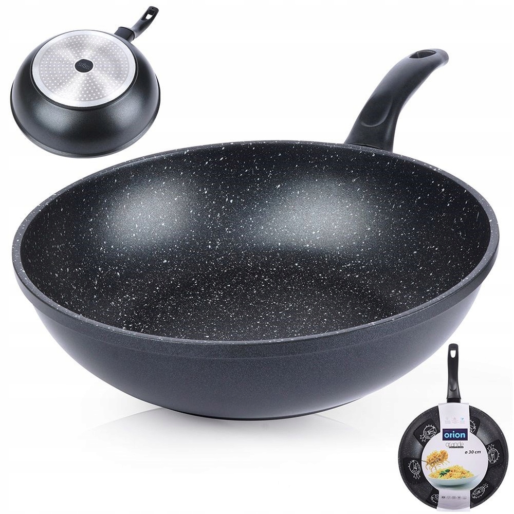 Wok GRANITOWY patelnia głęboka do smażenia duszenia ORION GRANDE 30 cm