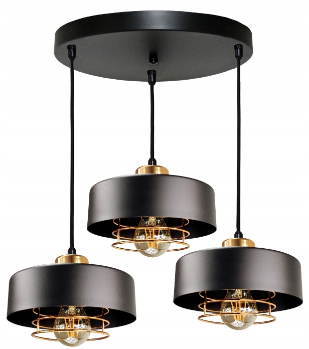 Żyrandol lampa sufitowa wisząca Loft Spiro 3 czarna miedź lampy sufitowe