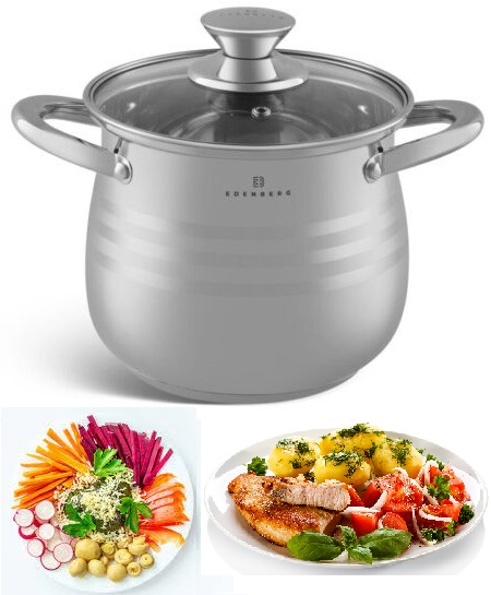 

Garnek 4l 18cm pokrywka Stal nierdzewny Indukcja