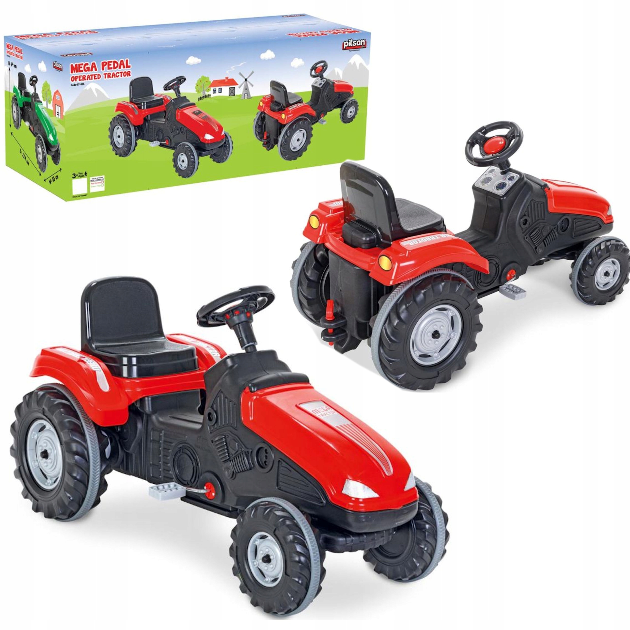 Traktor Na Pedały Ogromny Traktorek Duży Z Przyczepą Czerwony Coil