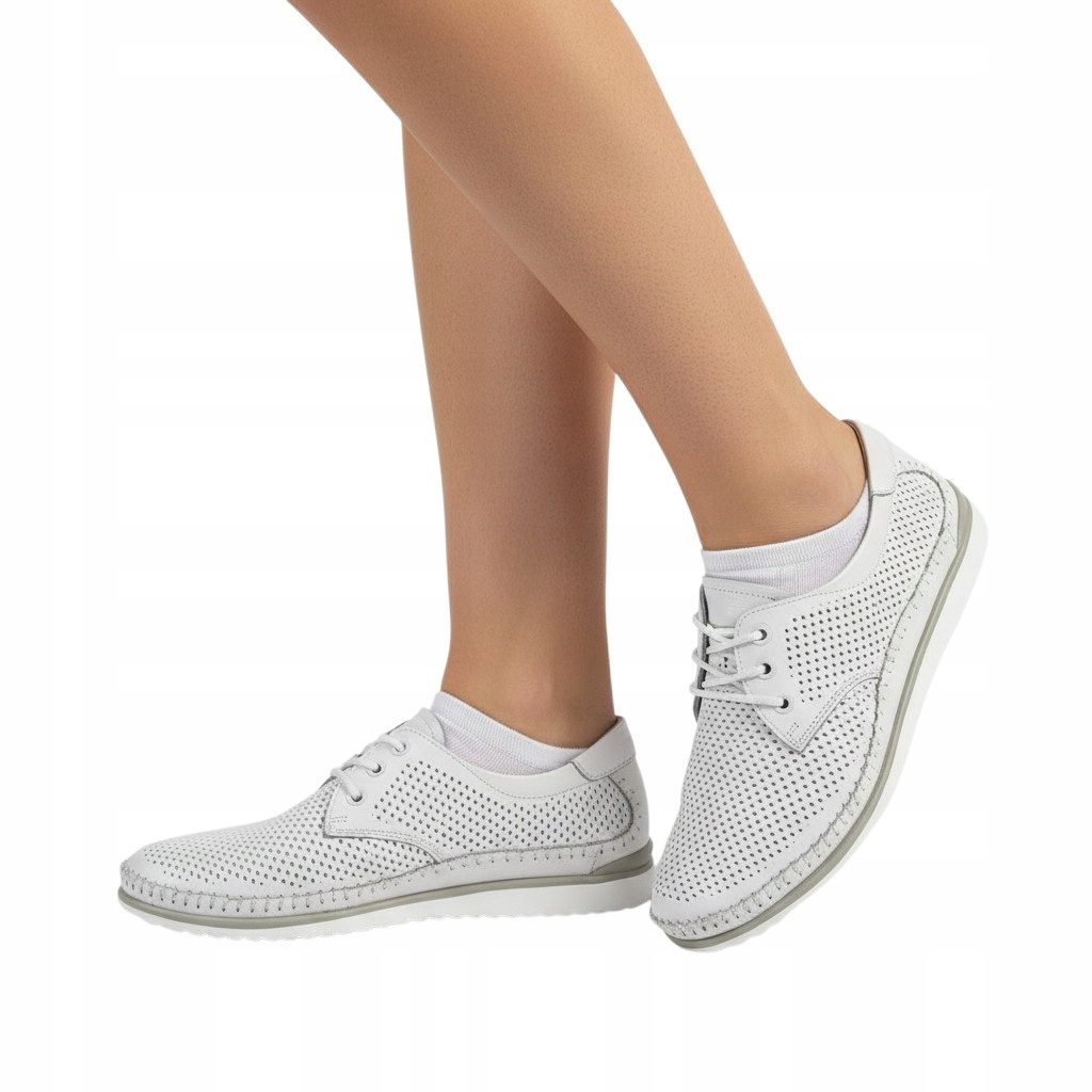 Dámské boty T.Sokolski Lyn W26-01-WHT z přírodní kůže, bílé, lehké, vel. 37