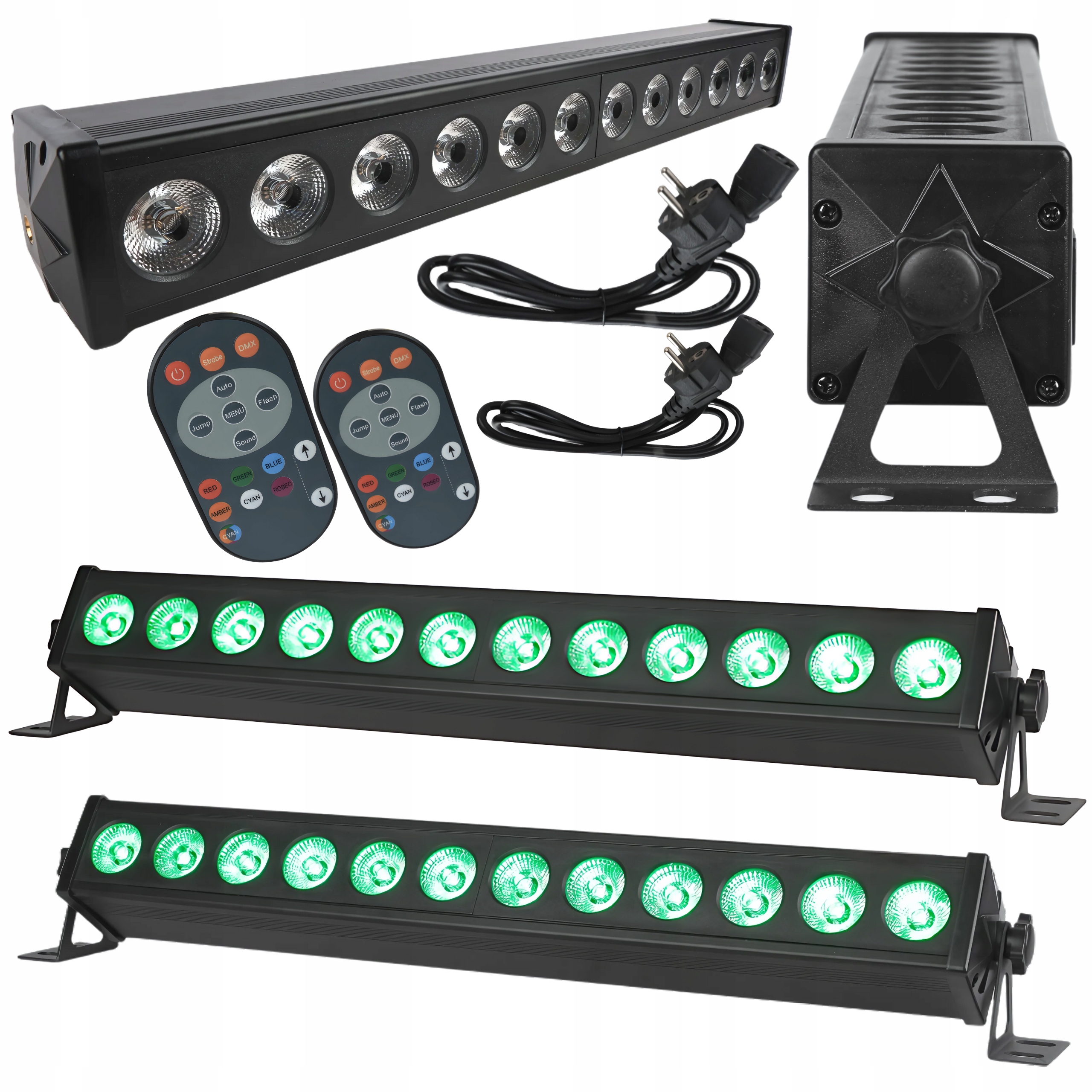 2× Light4Me Deco Bar 12 RGB listwa oświetleniowa belka LED pilot 12x3W