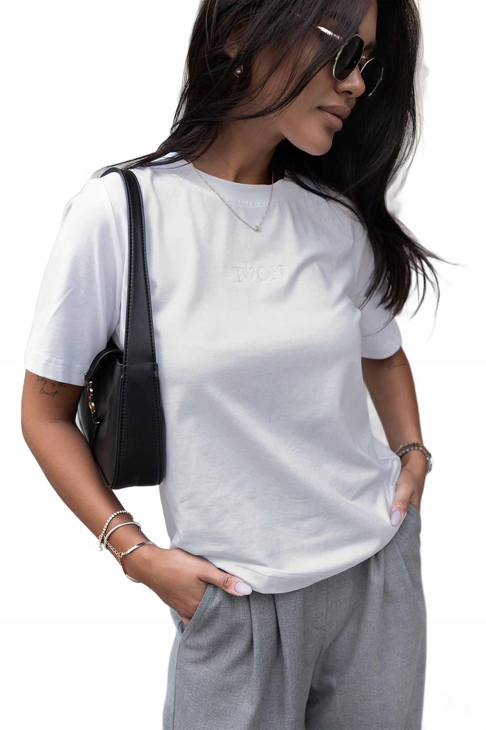 Klasické Bavlněné Tričko S Výšivkou Lex Bílá