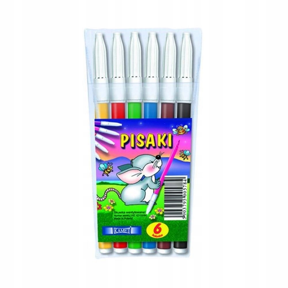 Pisaki mazaki flamastry do szkoły KAMET 6 kolory
