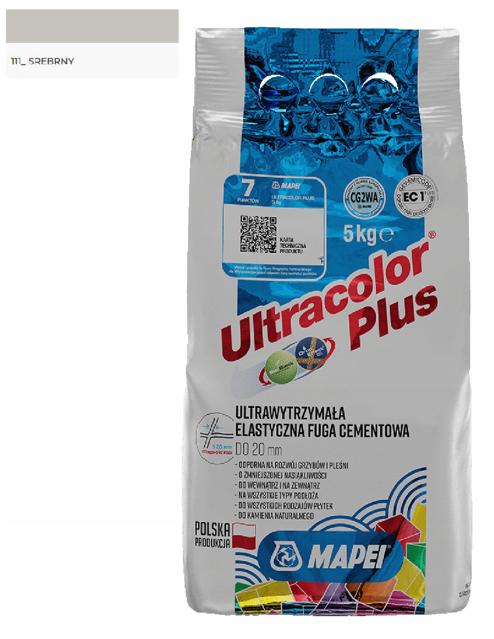 

Mapei Fuga Ultracolor Plus 111 Srebrny 5kg