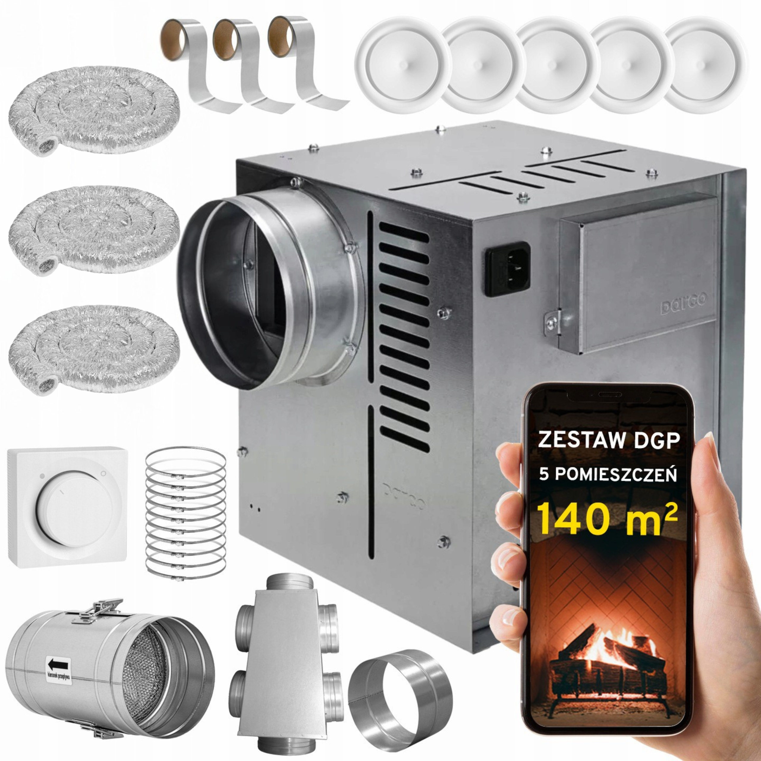 Komínová Turbína Ventilátor Komínový Set Dgp 5 miestností 140 m2