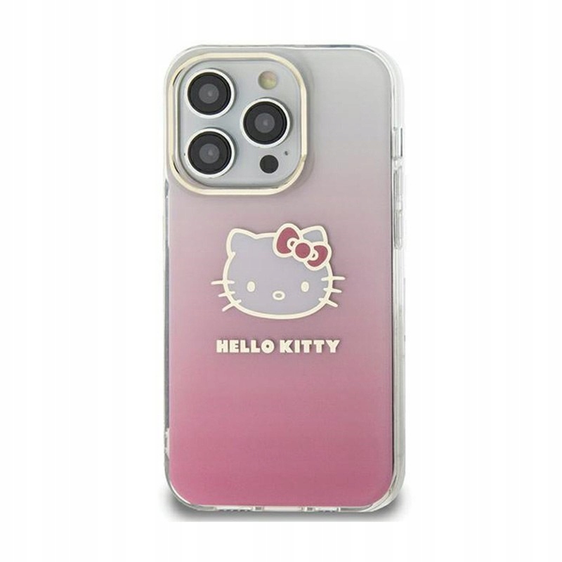 Hello Kitty IML Gradient Electrop Kitty Head Pouzdro pro iPhone 15 (růžové)