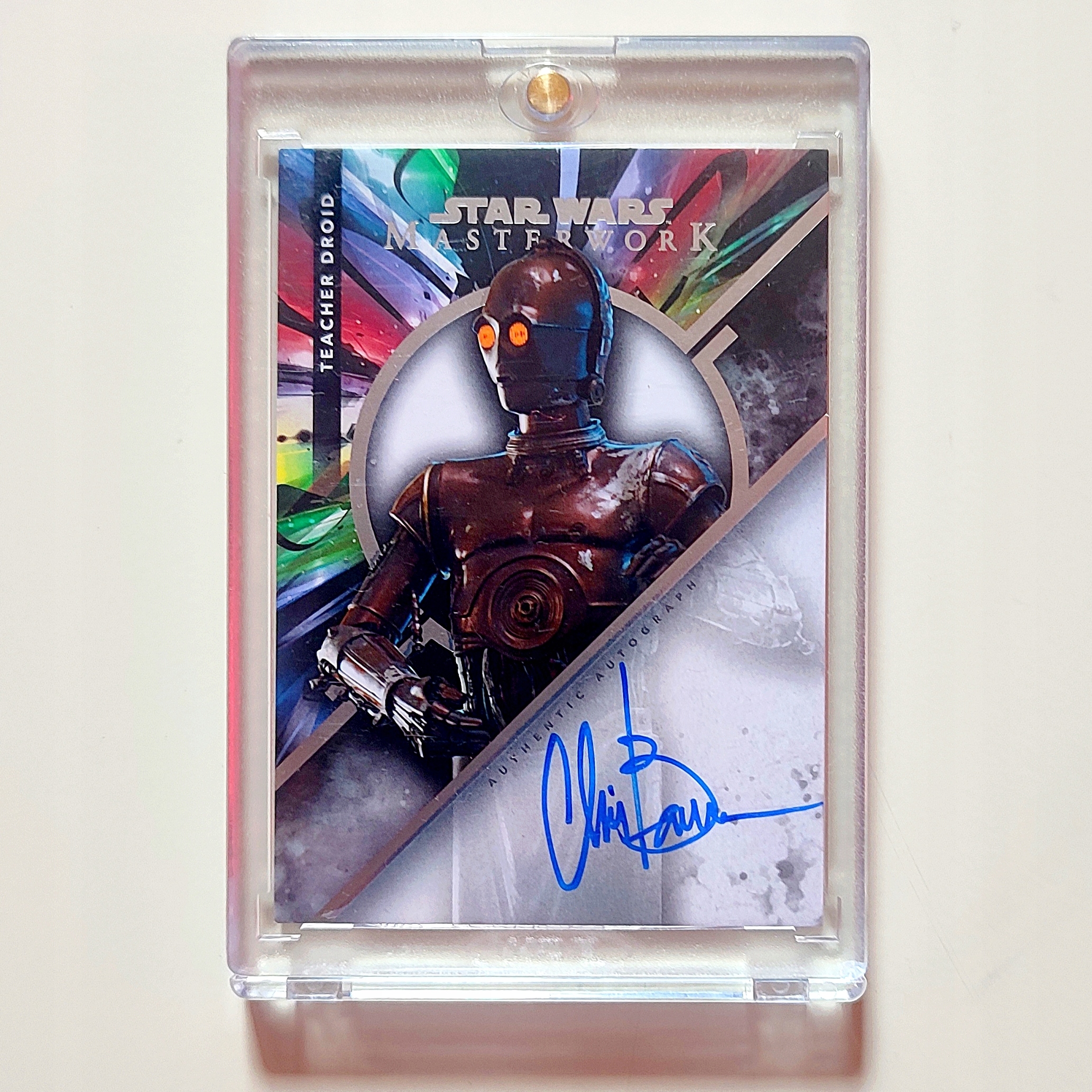 Karta Topps Star Wars Masterwork Autograf - Teacher Droid - Chris Bartlett