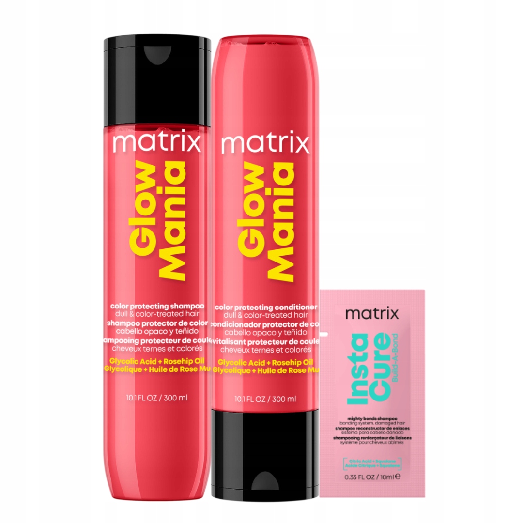Matrix Glow Mania wygładzający szampon do włosów farbowane odżywka