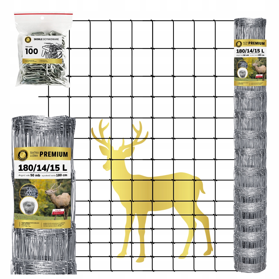 Siatka Leśna ogrodzeniowa 180/14/15 L 50m Budowlana na zwierzynę Sarny dzik