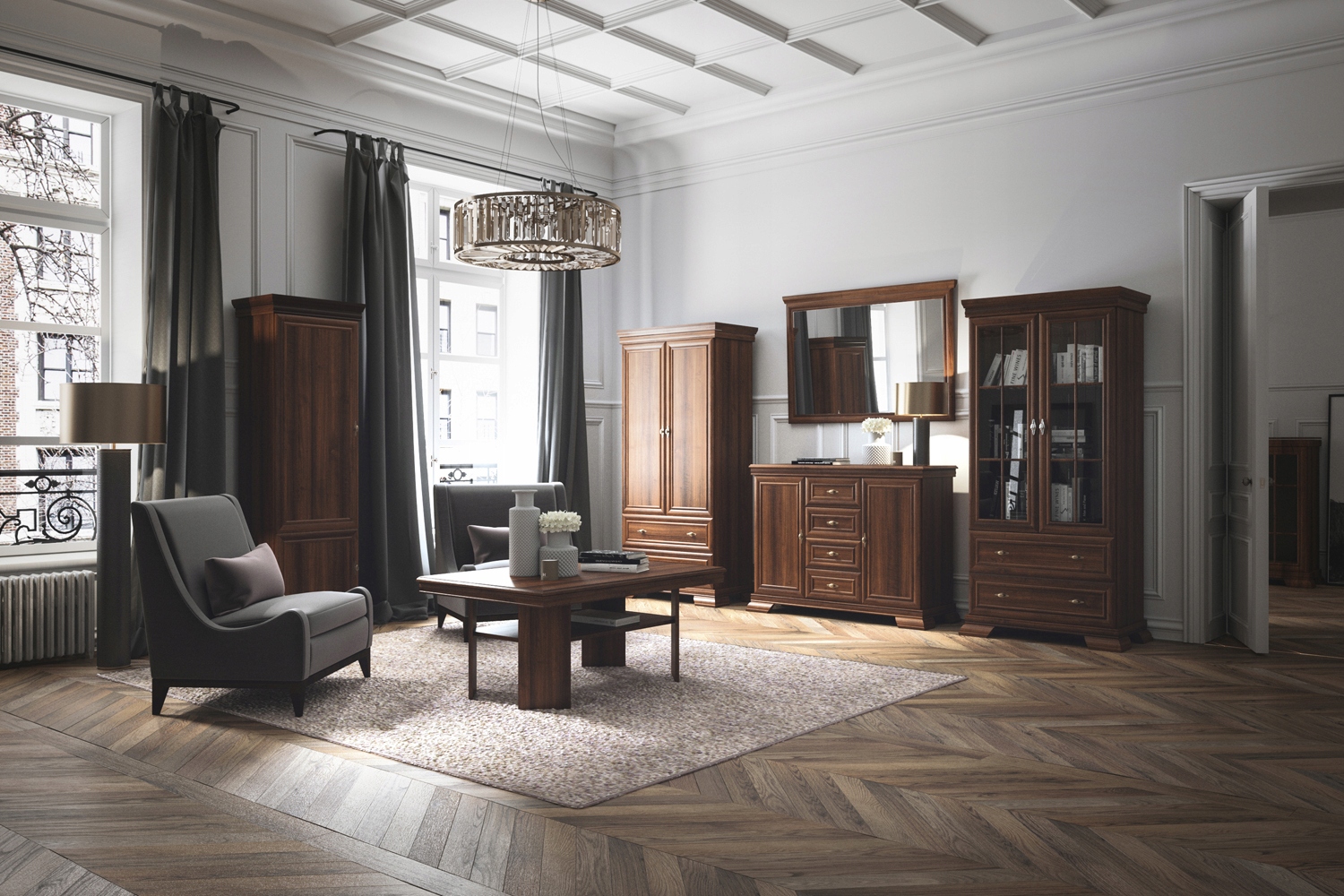 Komoda KORA KK7 z barkiem witrynami samoa king Kod producenta Portos komoda