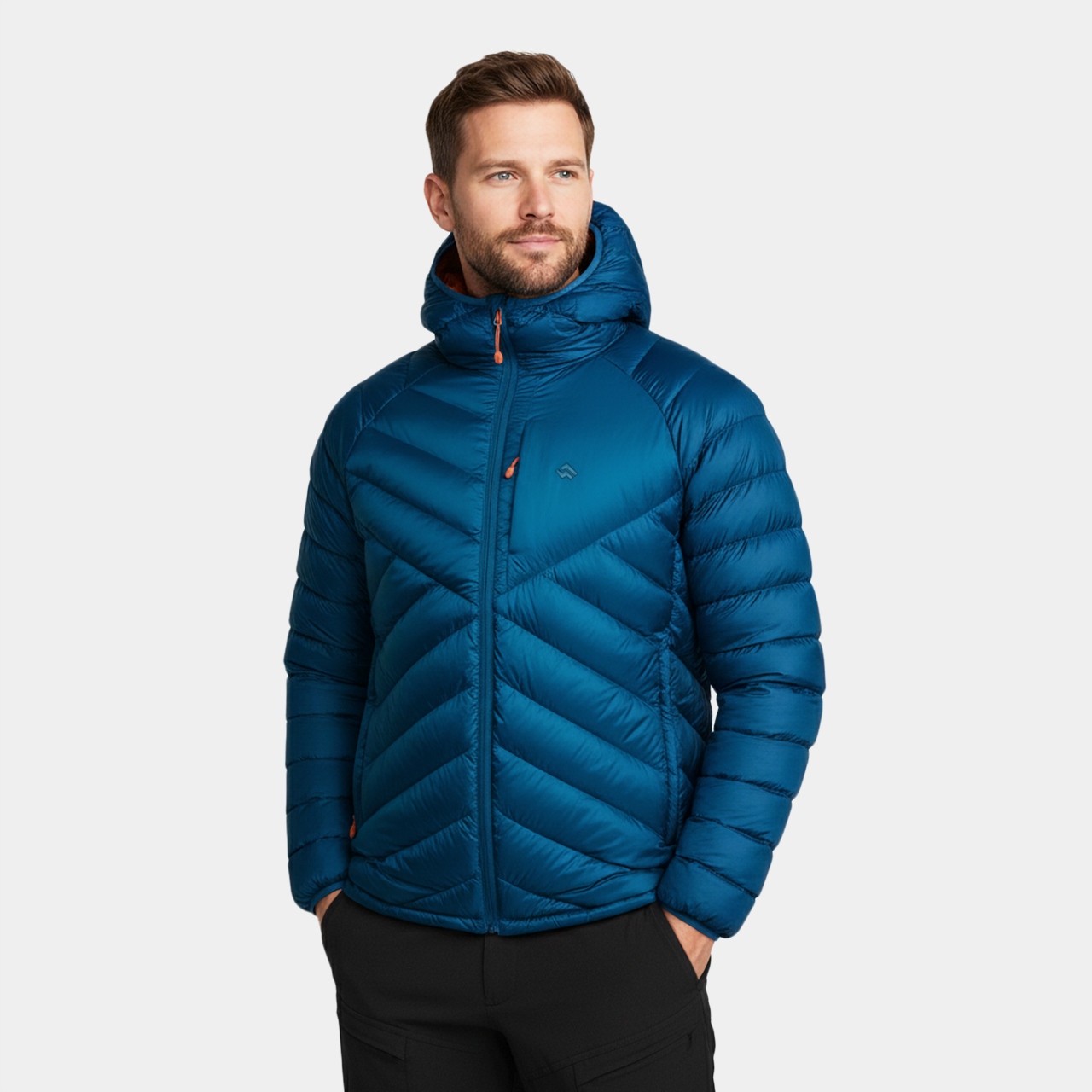 Kurtka męska puchowa Alpinus Oronaye niebieska Dwr, lekka, na zmię 3XL