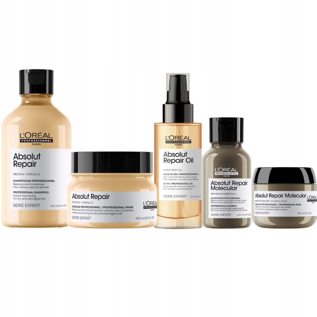 Loreal Absolut Repair odżywczy szampon, maska, olejek do włosów