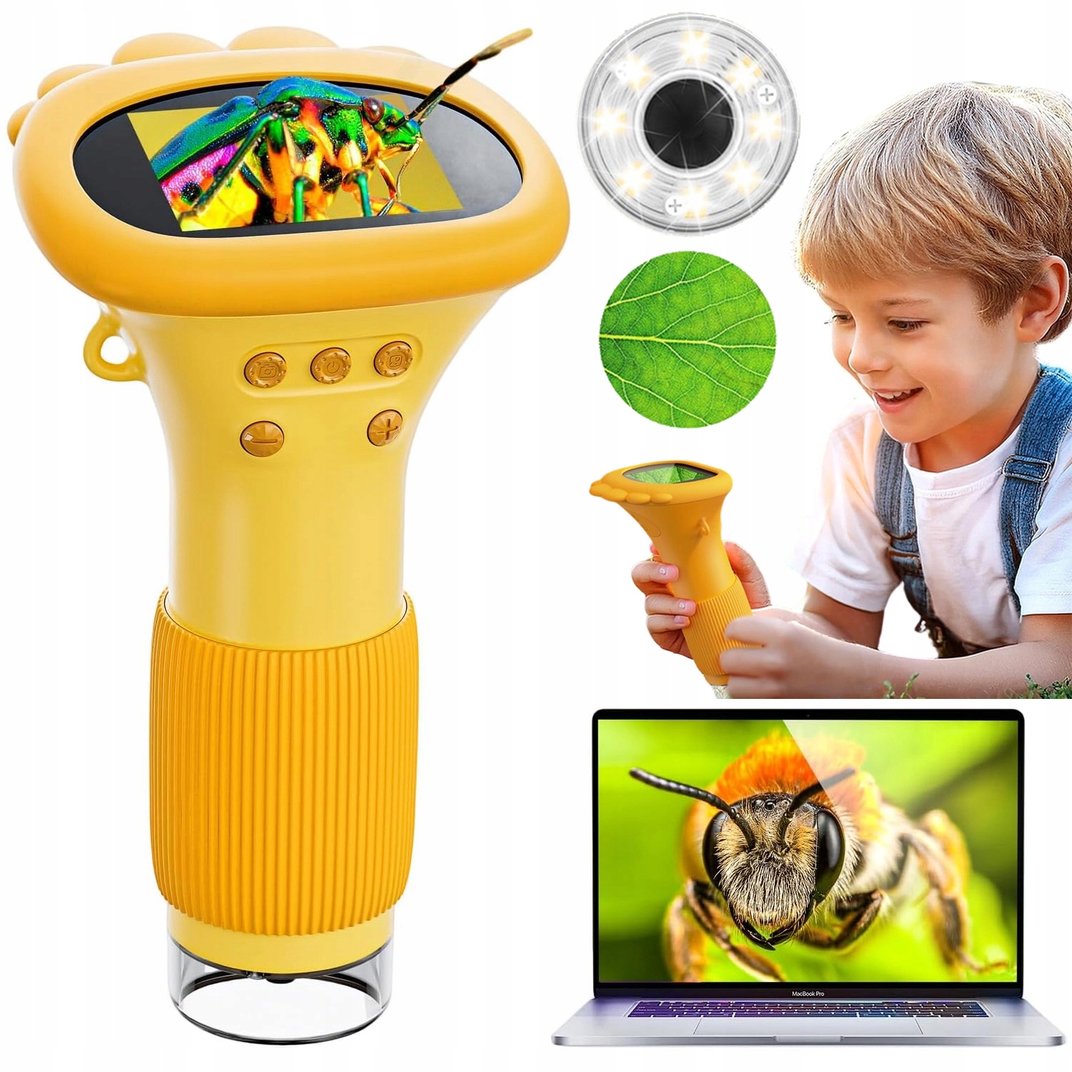 Přenosný Miniaturní Led Mikroskop Mini 2" Digitální Mikroskop Pro Děti