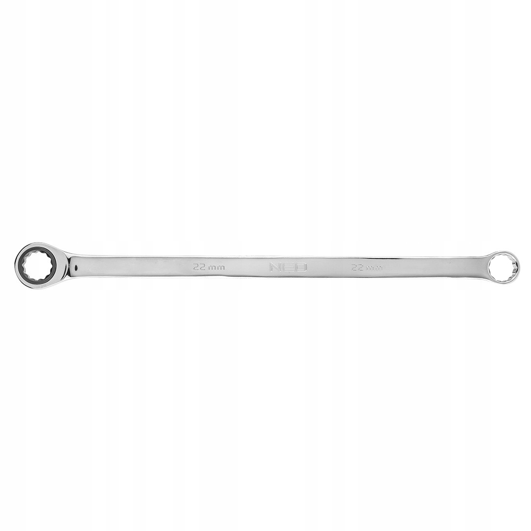 Klucz oczkowy dwustronny z grzechotką, długi 22 mm Neo