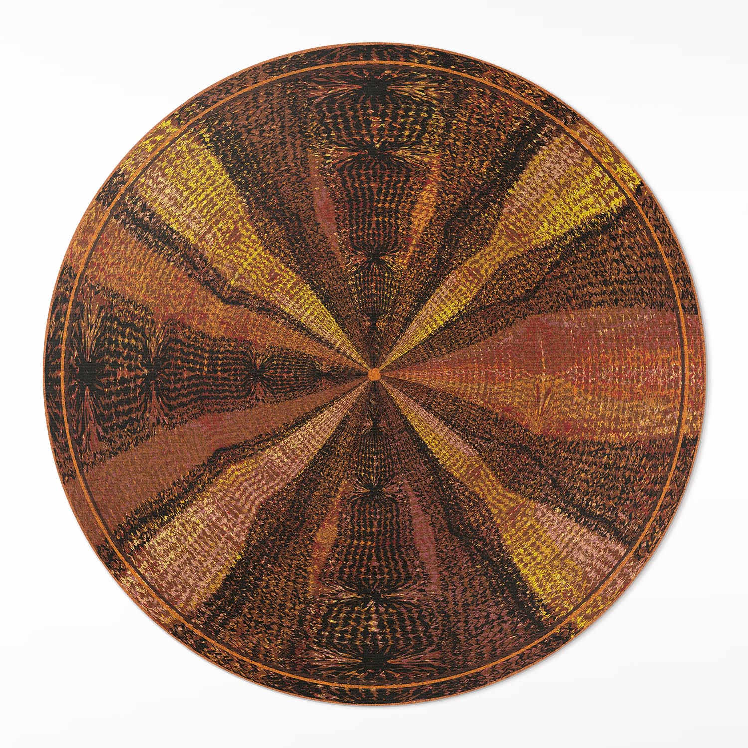 Okrúhly Loftový vinylový koberec Imitácia tkaniny abstraktný vzor ⌀ 100 cm