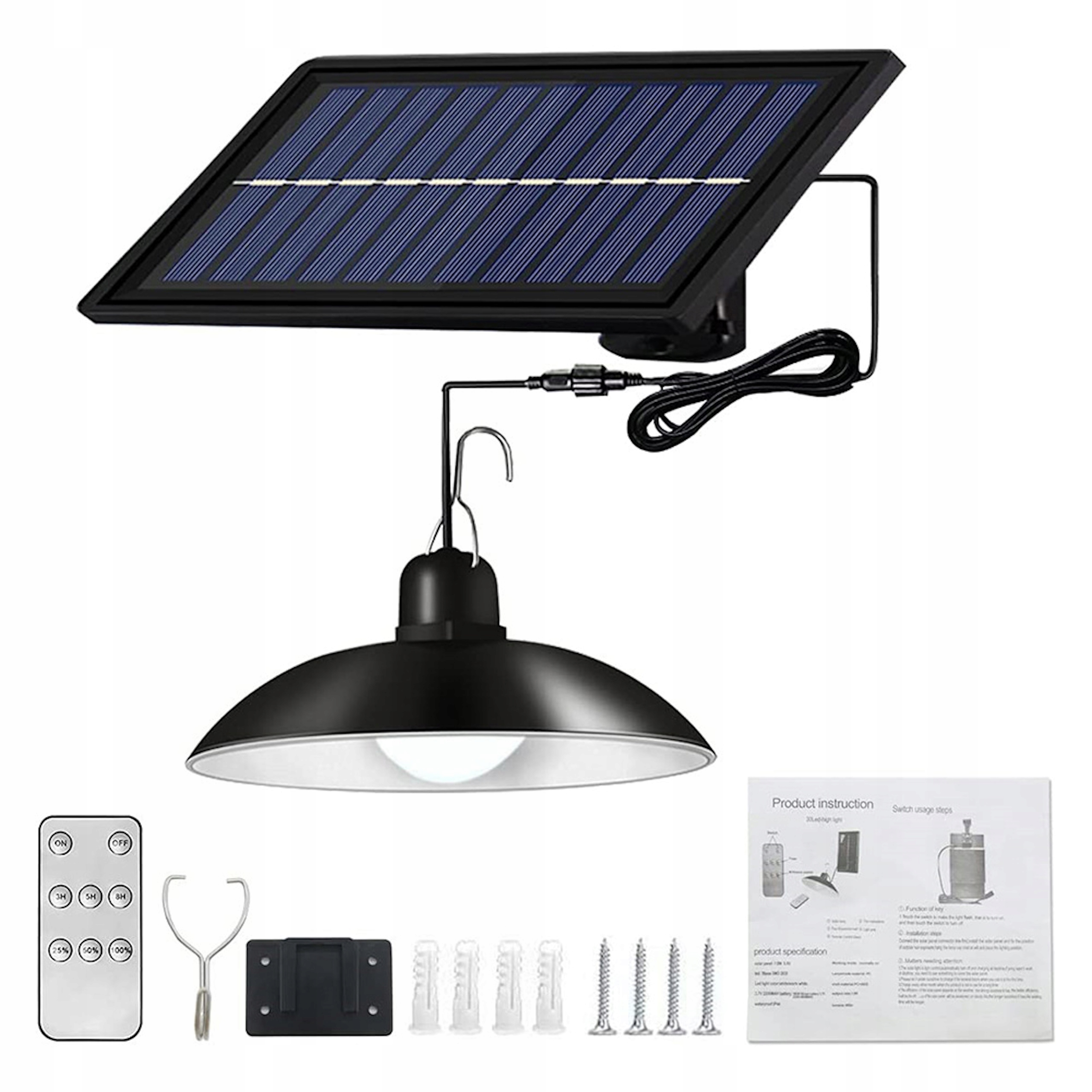 1x ŻYRANDOL WISZĄCA LAMPA SOLARNA LED PILOT