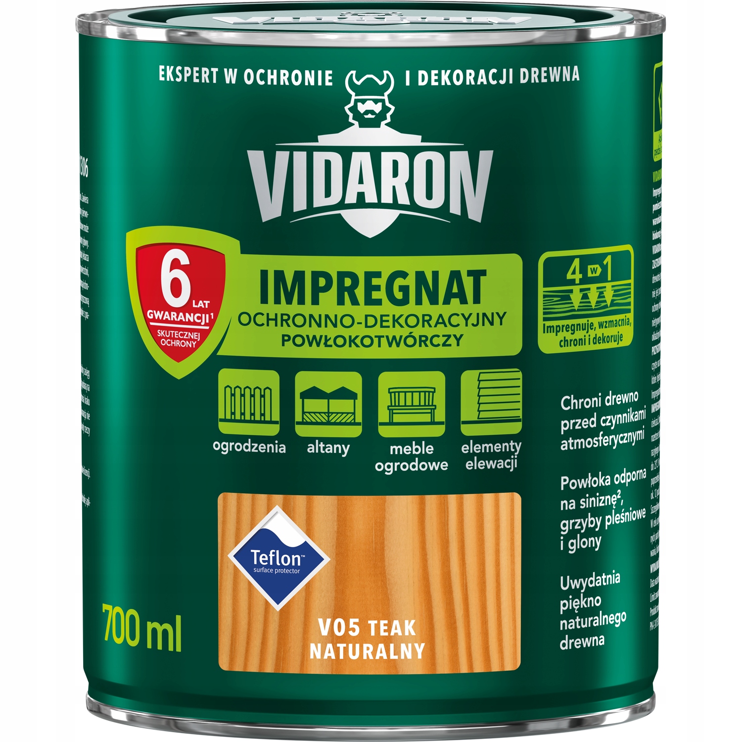 

Impregnat do drewna Vidaron V05 Teak 0,7L