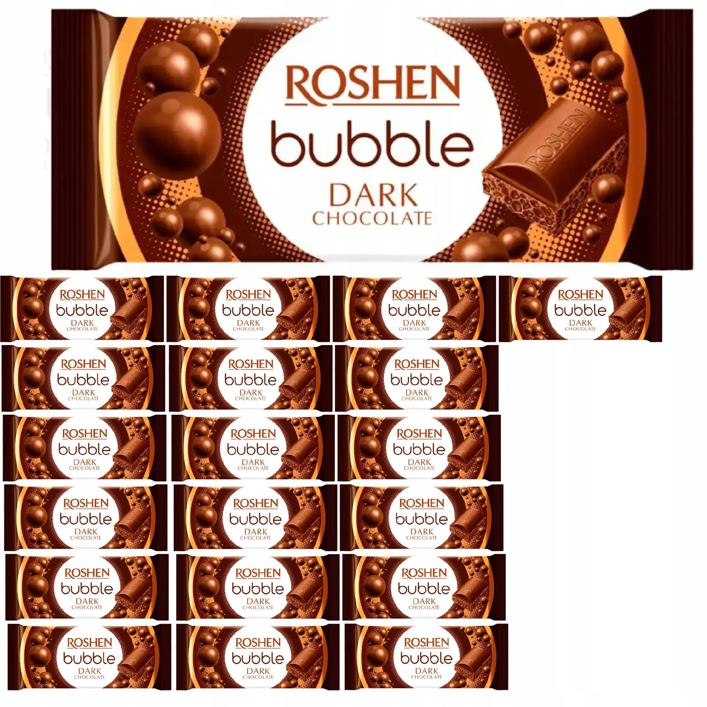 Czekolada Gorzka Napowietrzana Bąbelkowa Roshen Dark Bubble 80 G 20 Sztuk