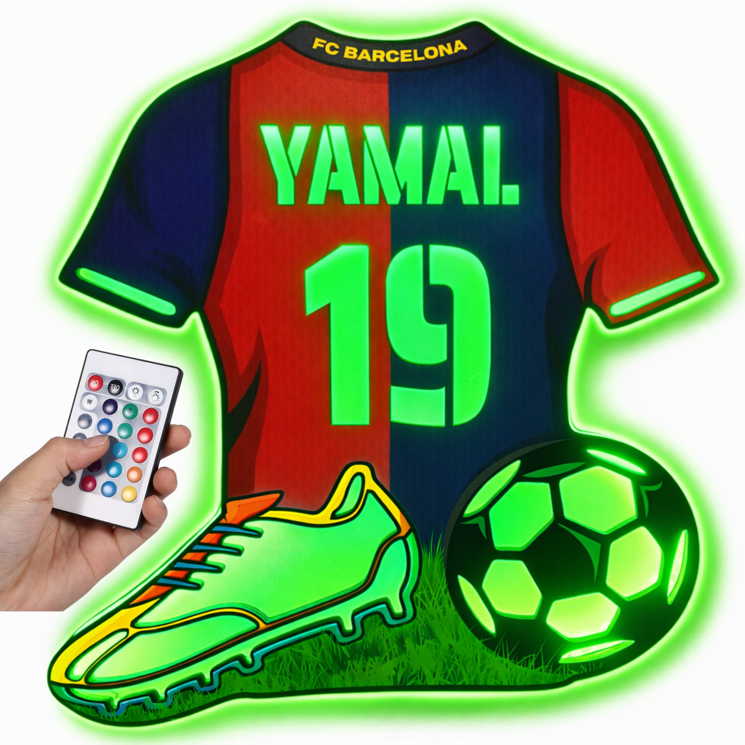 Fc Barcelona Fcb Lampka nocna Led koszulka piłkarska Personalizowana