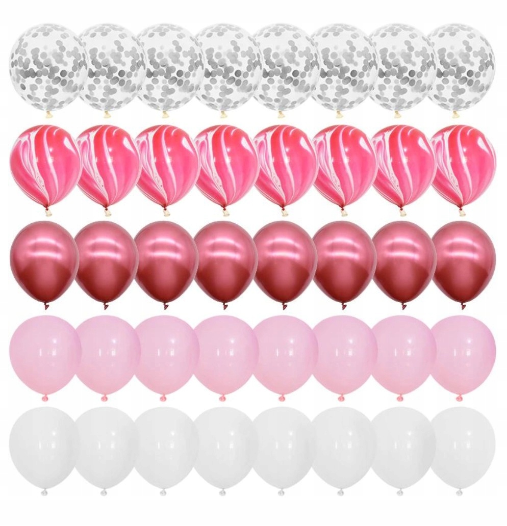 

Balony Zestaw 40szt konfetti ślub urodziny wesele