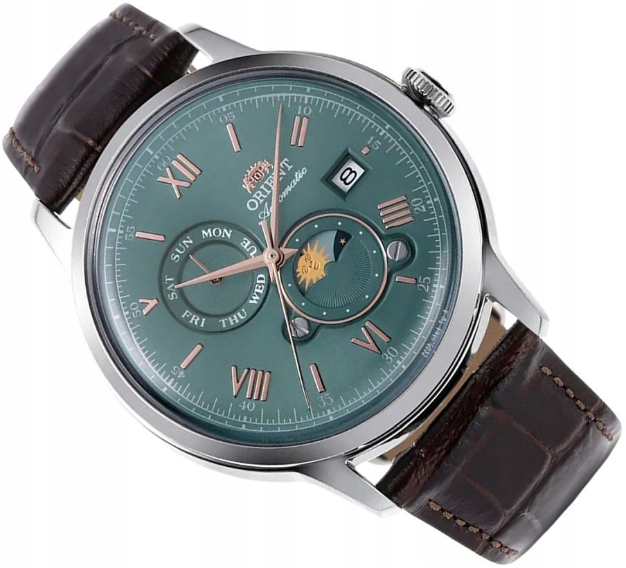 Pánské Hodinky Orient RA-AK0805E30B Bambino Classic Automatické Sun & Moon