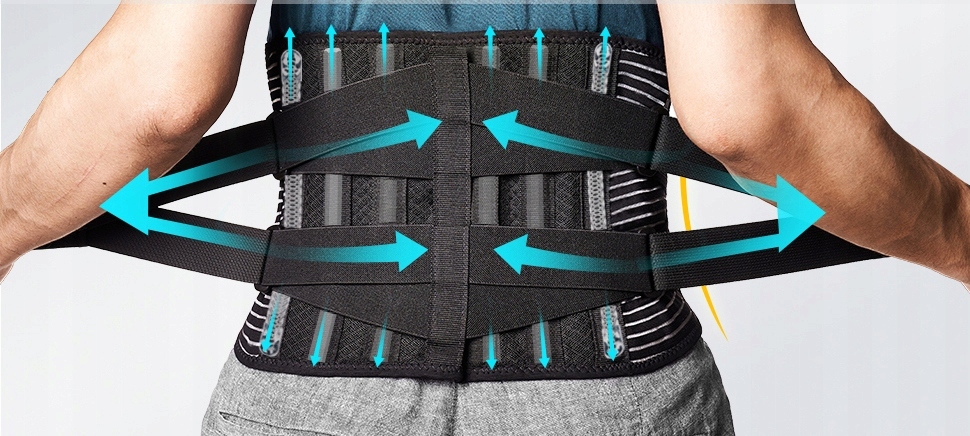 PAS BÓLE PLECÓW LĘDŹWIOWY STABILIZUJĄCY KRĘGOSŁUP Kolor dominujący czarny