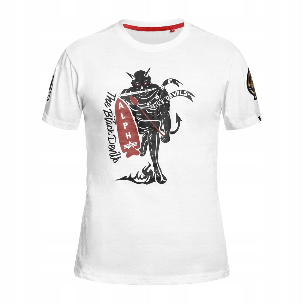 Tričko bavlněné tričko Alpha Industries Black Devils bílá 3XL