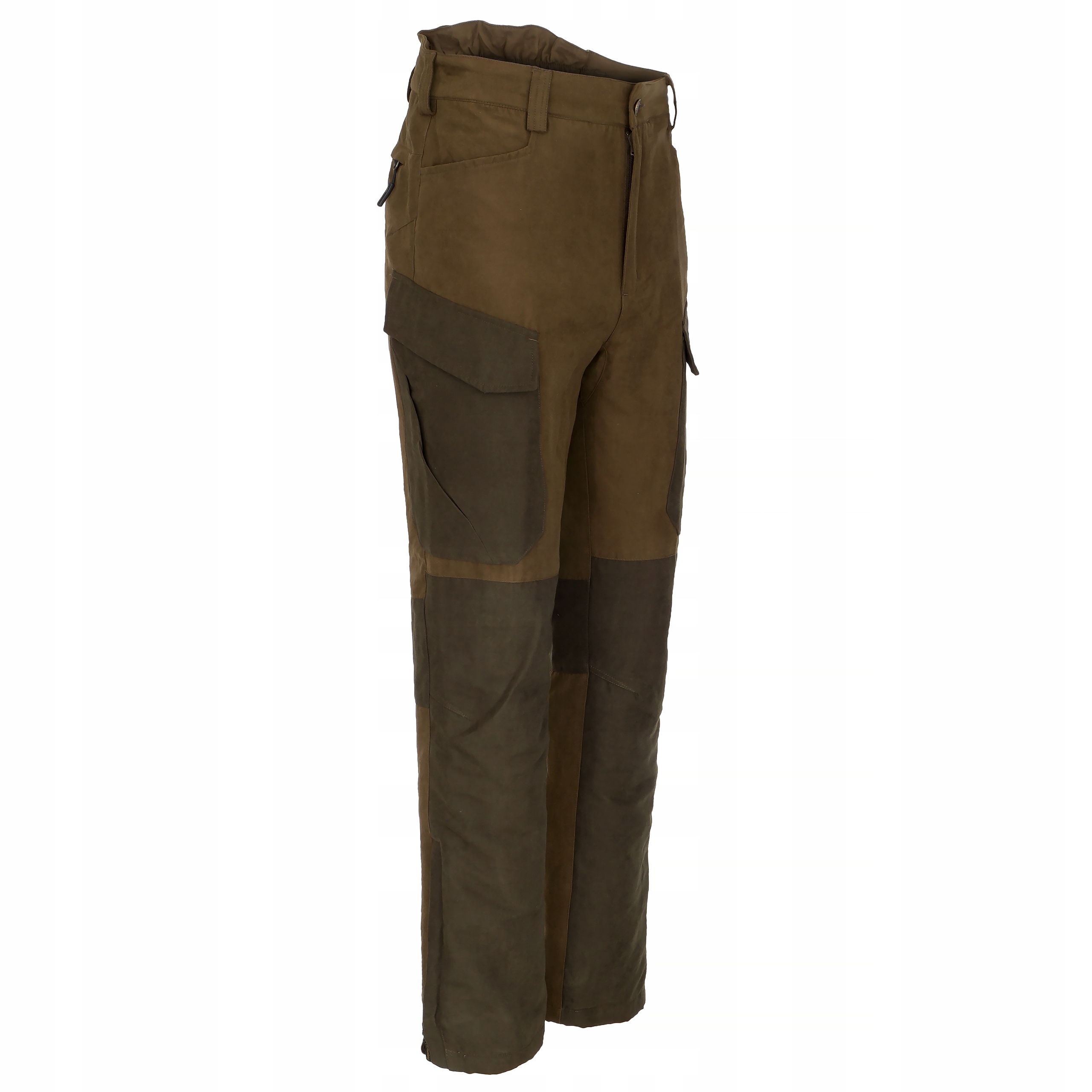Spodnie myśliwskie outdoor,ciche,brązowa oliwka,membrana TPU,wodoodporne L