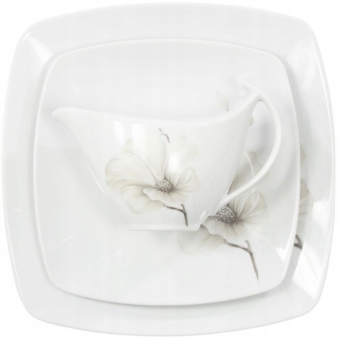 G463 Serwis Obiadowo-kawowy 12/71 Magnolia Akcent Porcelana Chodzież