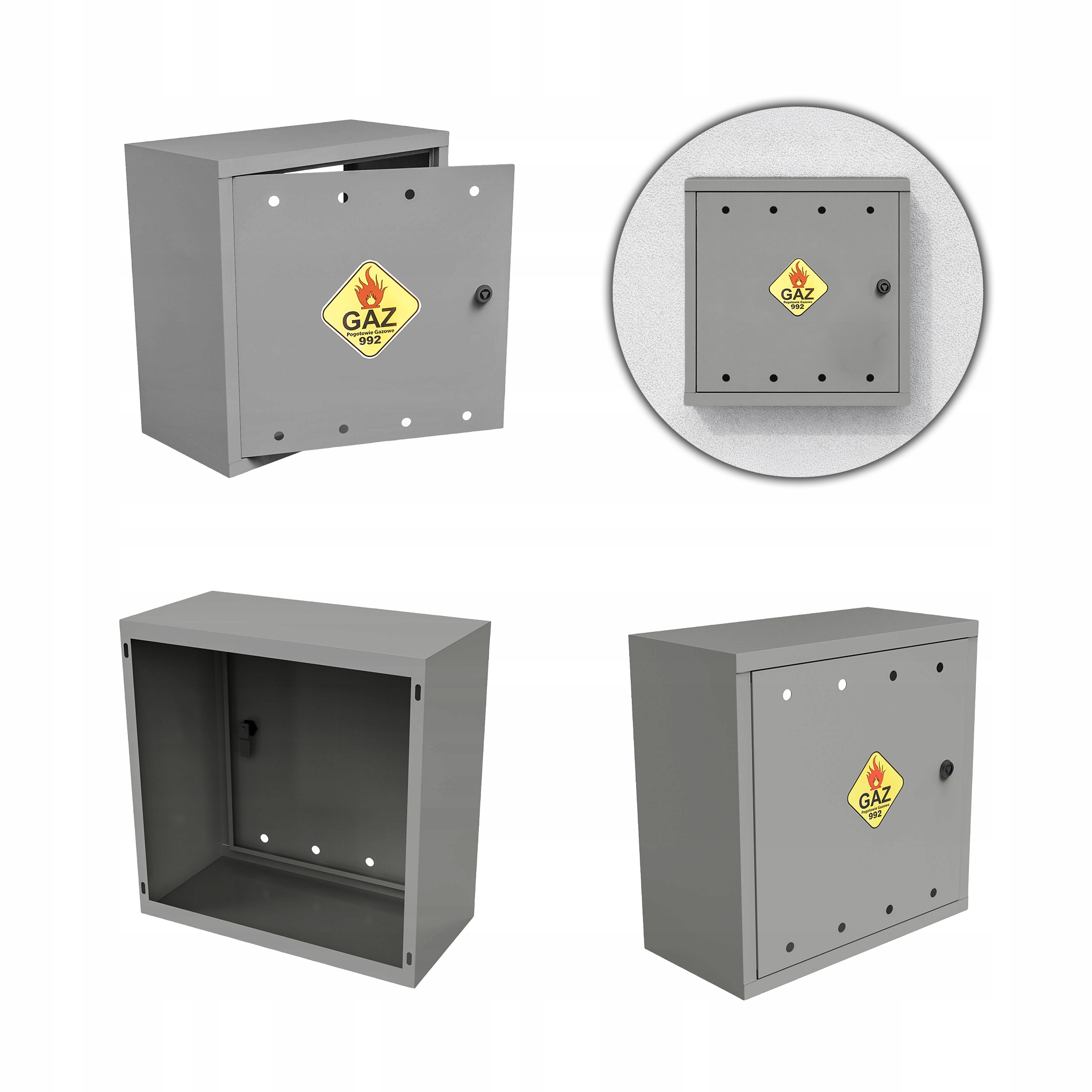 Plynová Skříňka 50x50x25 Popel/šedá Skříňka Na Plynový Ventil Ocelová