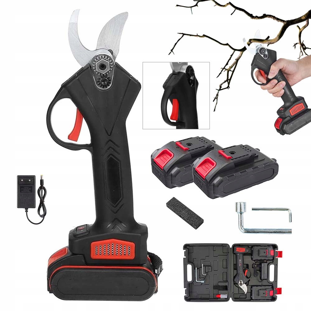 Zahradní nůžky Na Keře A Větve 800W 30MM 2X Aku Kufr