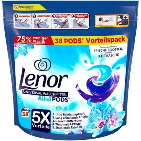 Levně Kapsle na praní Lenor 3 v 1 Univerzální Aprilfrisch 38 praní