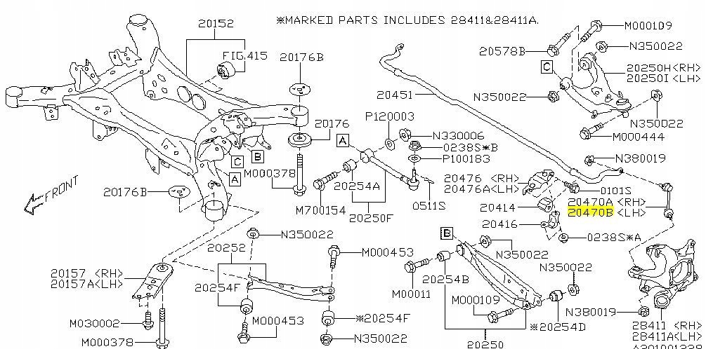 20470FL010 - СТАБИЛИЗАТОР ЛЕВЫЙ SUBARU IMPREZA FORESTER
