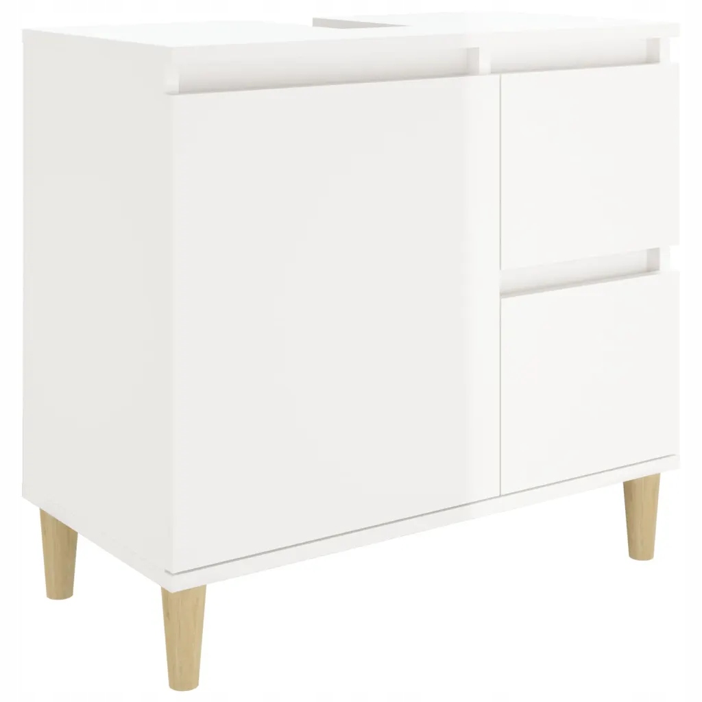 Szafka łazienkowa, wysoki połysk, biała, 65x33x60 cm