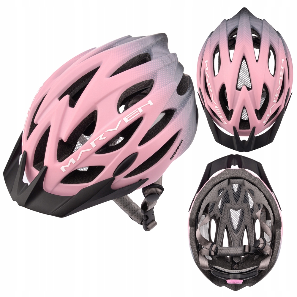 Kask Rowerowy Regulowany Z Daszkiem Dla Dziewczynki Ochronny 55-58 cm