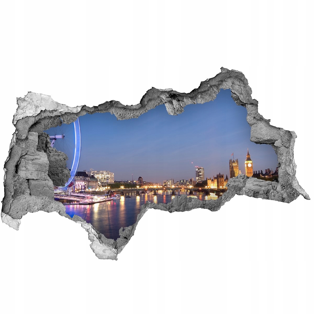 

Fototapeta dziura na ścianę 3d London Eye Londyn