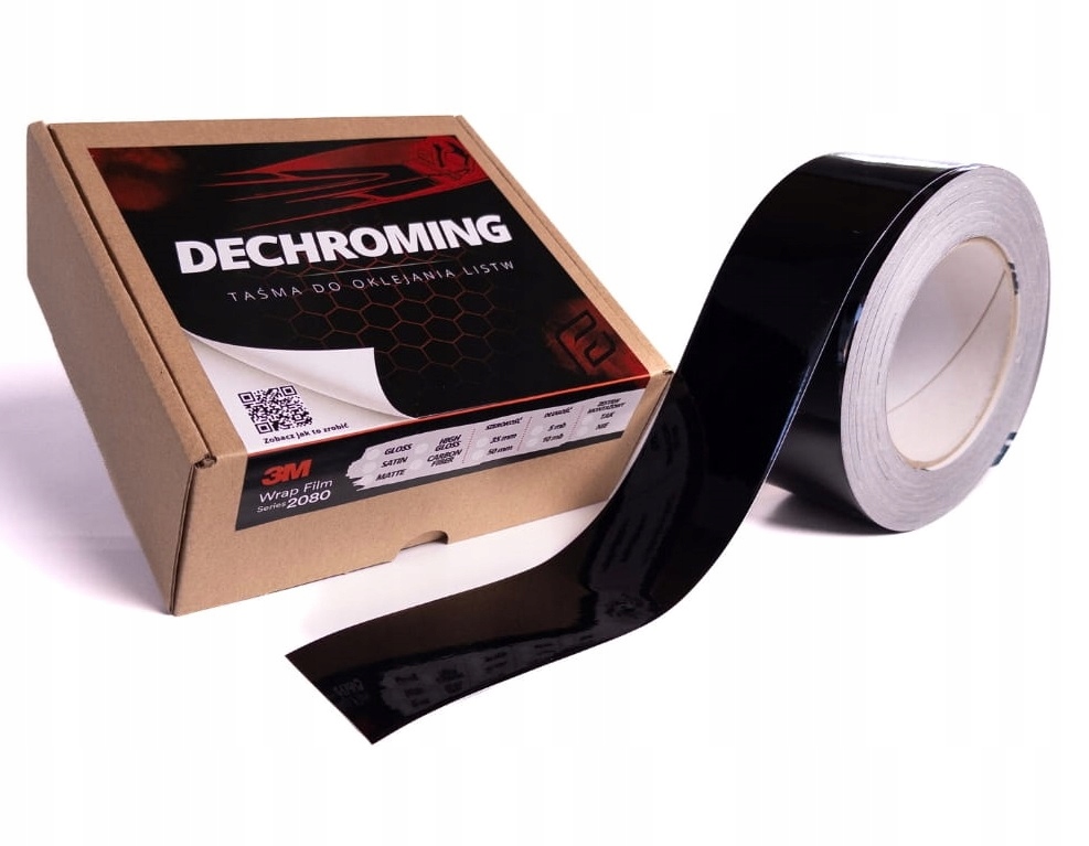 3M Folia Taśma Dechroming 3,5cm x 5m Czarny Połysk