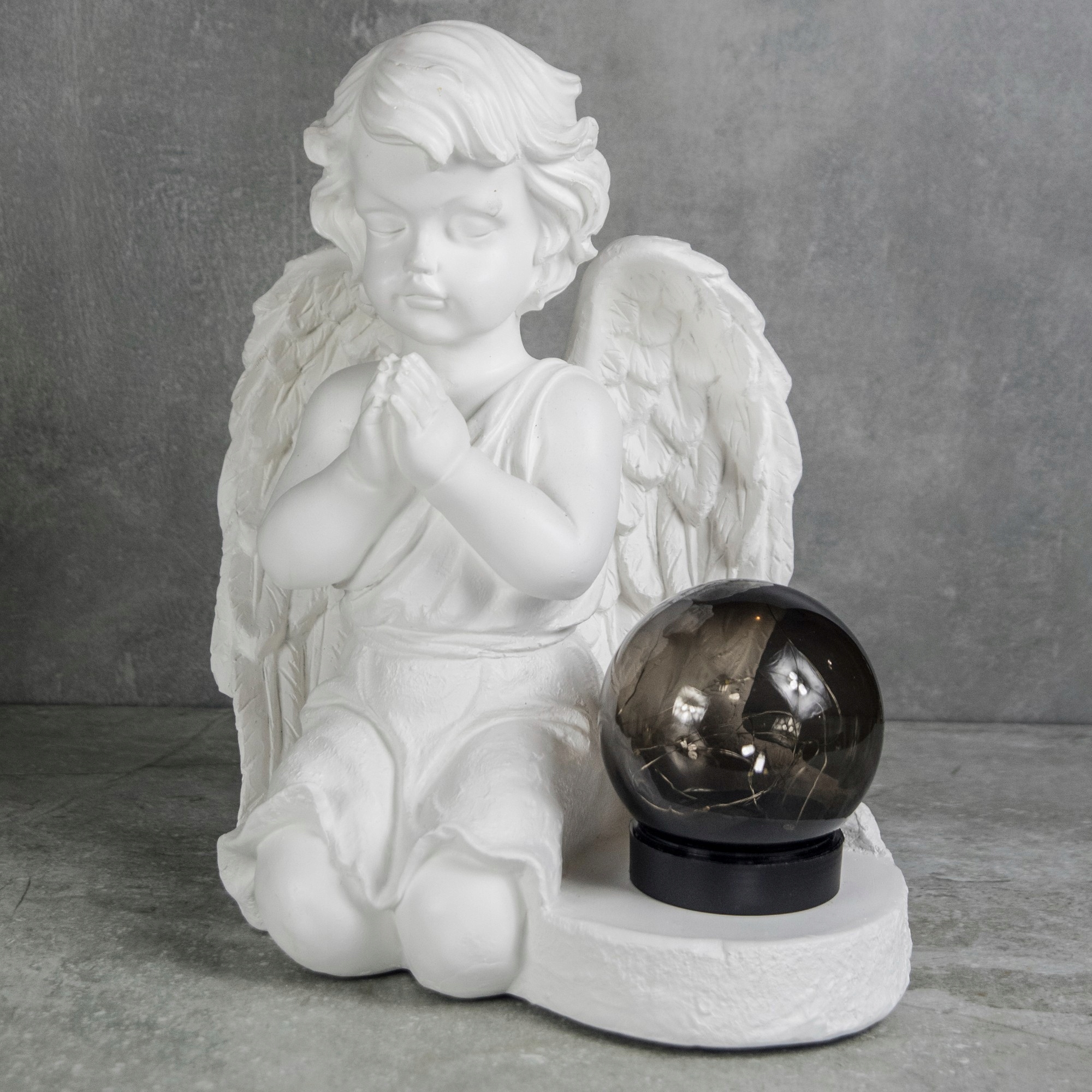 DUŻY ZNICZ GIPSOWA FIGURKA NAGROBNA LAMPA SOLARNA LED Typ led