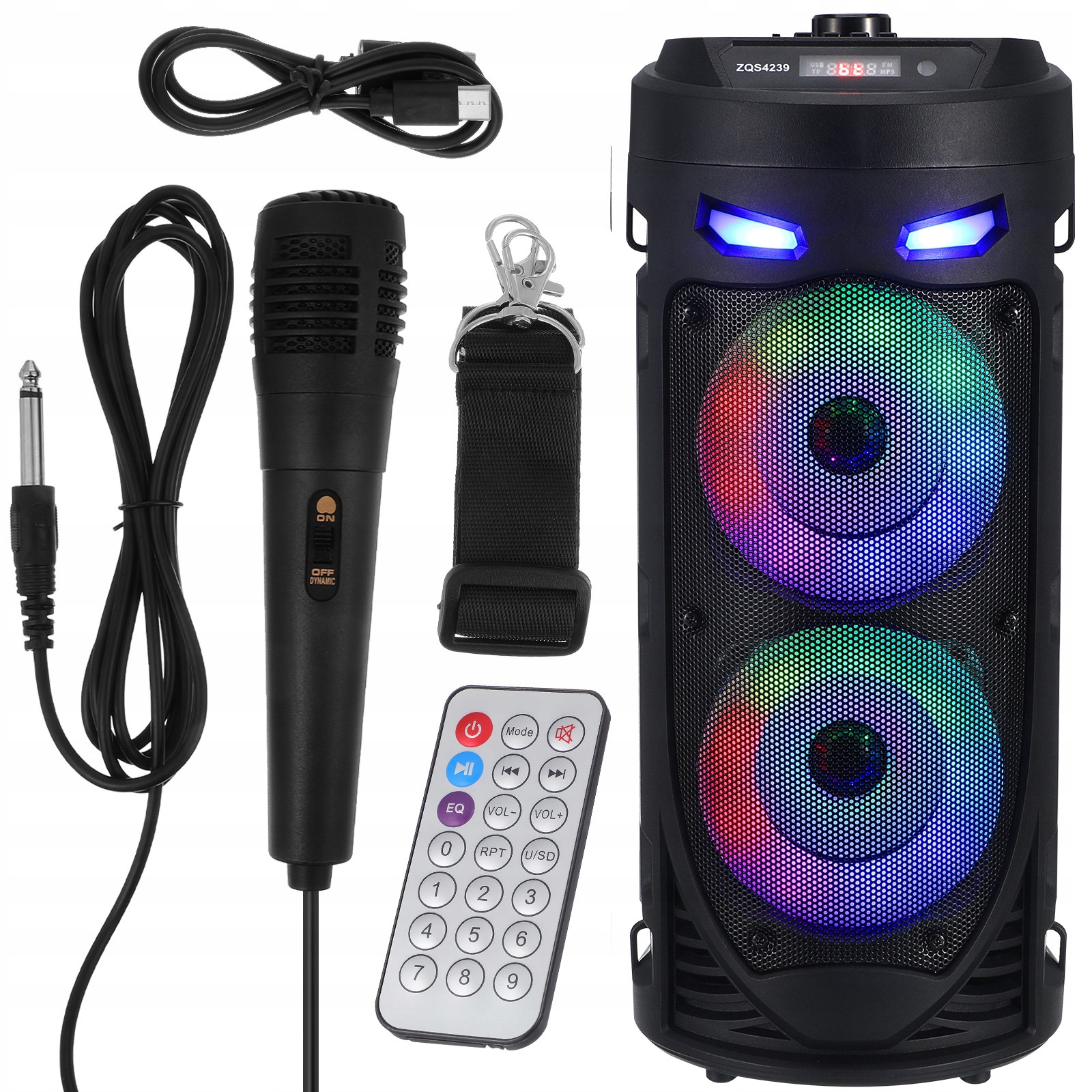 Přenosný Bluetooth Reproduktor Karaoke Power Audio 16W s Výškovým Reproduktorem a Mikrofonem