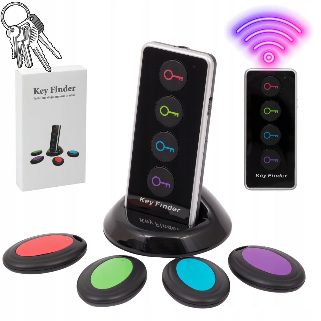 Bezdrátový Telefonní Lokátor Klíčů Keyfinder Tag S Dálkovým Ovládáním, 4 Kusy