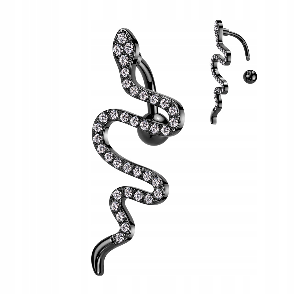 PIERCING KOLCZYK DO PĘPKA WĄŻ REVERSE