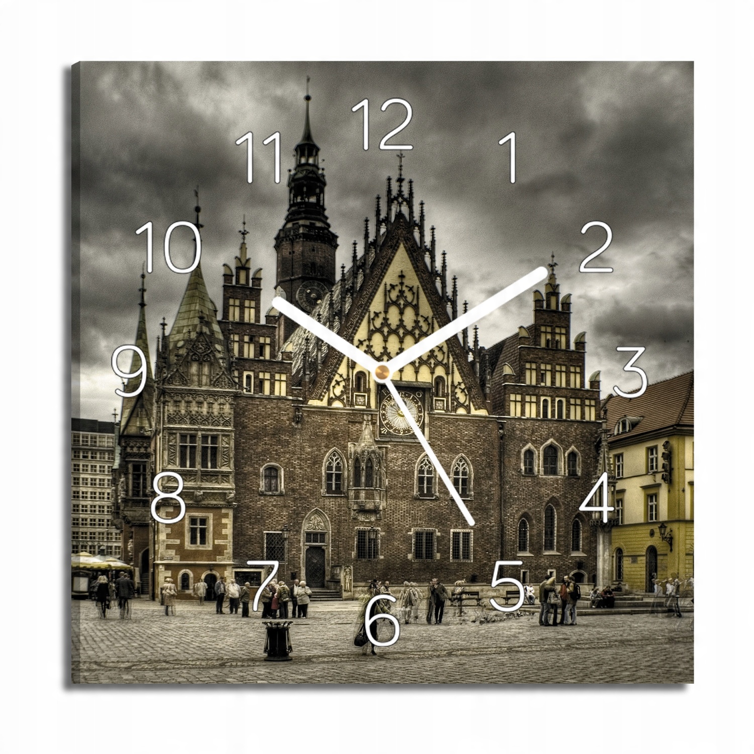 

zegar na obrazie Wrocław rynek na ścianę 30x30