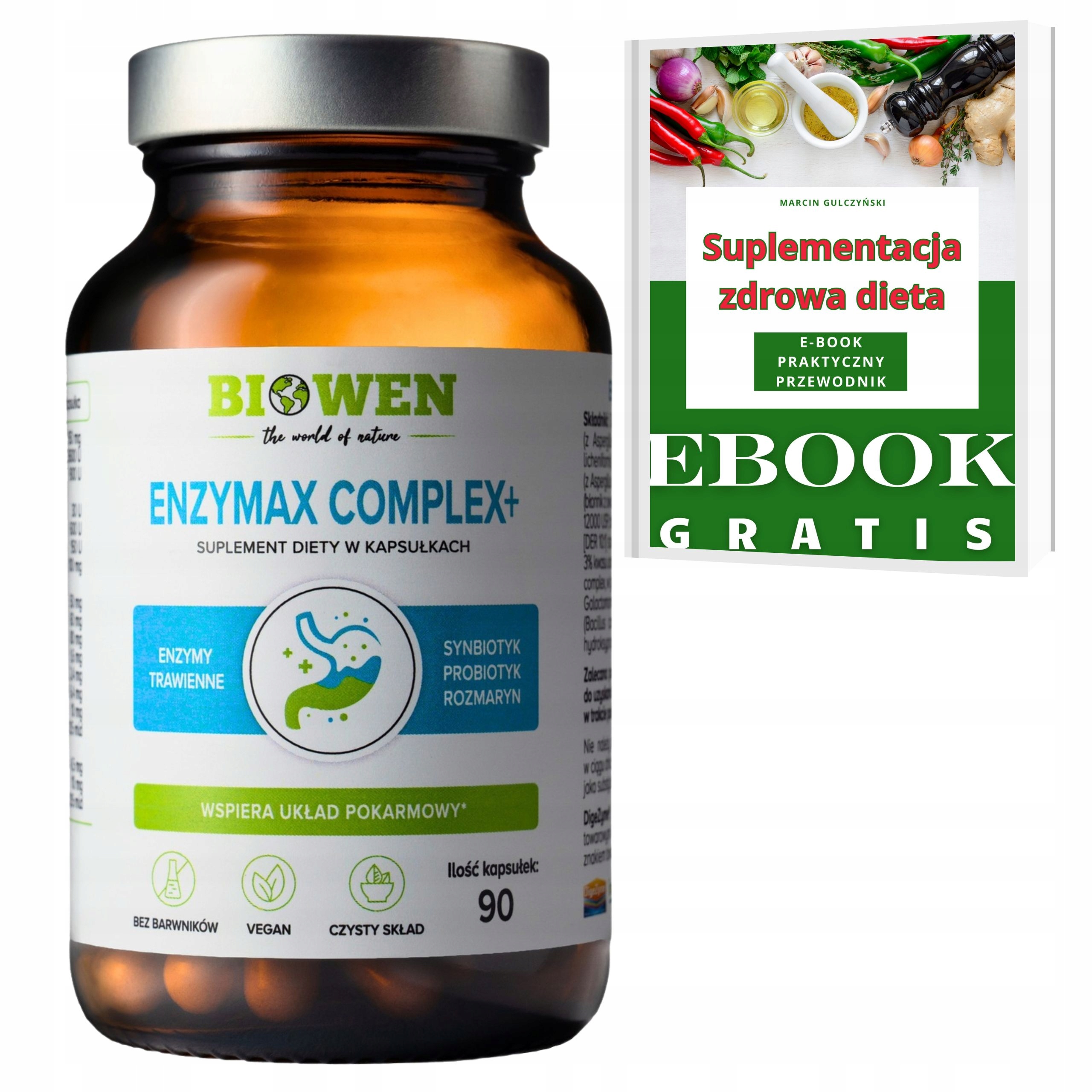 BIOWEN EnzyMax Complex+ enzymy trawienne 90 kapsulek + Ebook ...