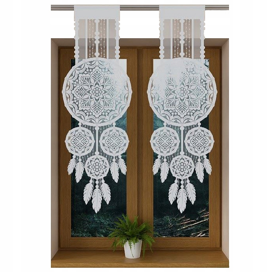 

Panel Ażur Firana Żakardowa Biała Łapacz Snów