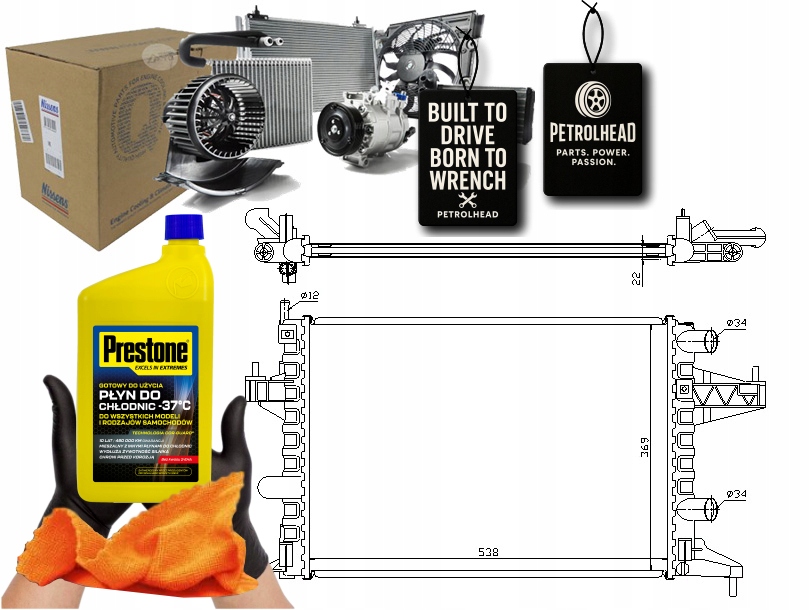 Chladič Motoru Opel Combo Combo Tour Corsa C Ti #Petrolhead Pro+ Kit5