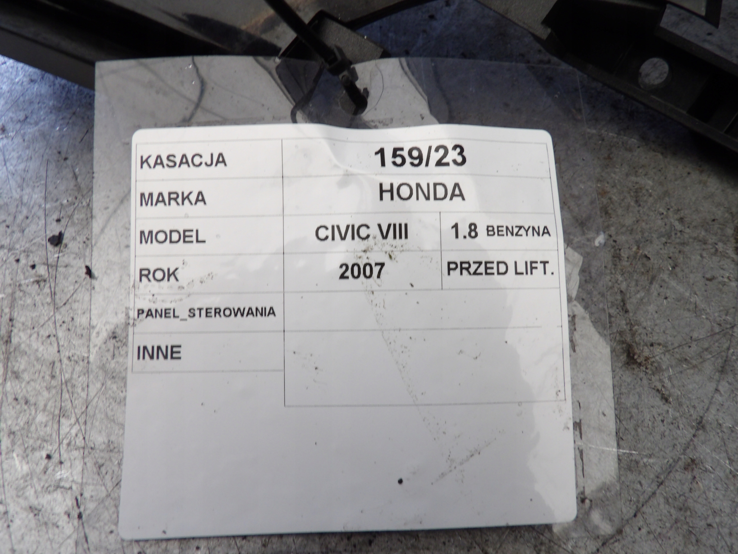 control panel Honda Civic VIII UFO 79600SMGG4