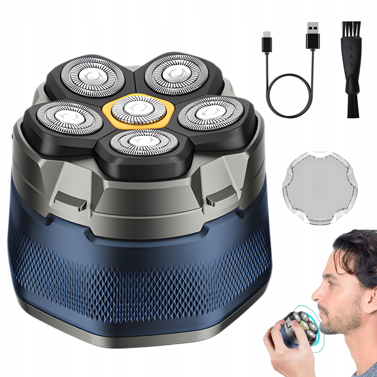 Holicí Strojek S 6D Hlavicemi A Vyměnitelným Magnetickým Designem IPX7